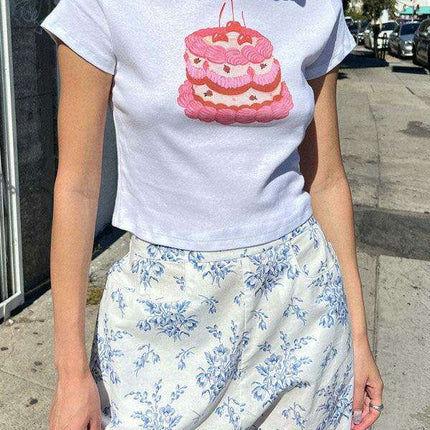 Fruity Vibes Y2K Women's Short Sleeve Graphic T-Shirt