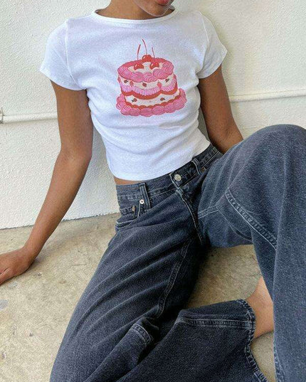 Fruity Vibes Y2K Women's Short Sleeve Graphic T-Shirt