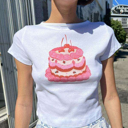 Fruity Vibes Y2K Women's Short Sleeve Graphic T-Shirt