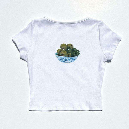 Fruity Vibes Y2K Women's Short Sleeve Graphic T-Shirt