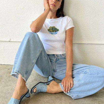 Fruity Vibes Y2K Women's Short Sleeve Graphic T-Shirt