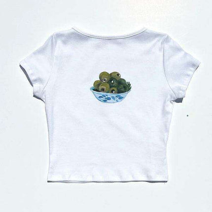 Fruity Vibes Y2K Women's Short Sleeve Graphic T-Shirt