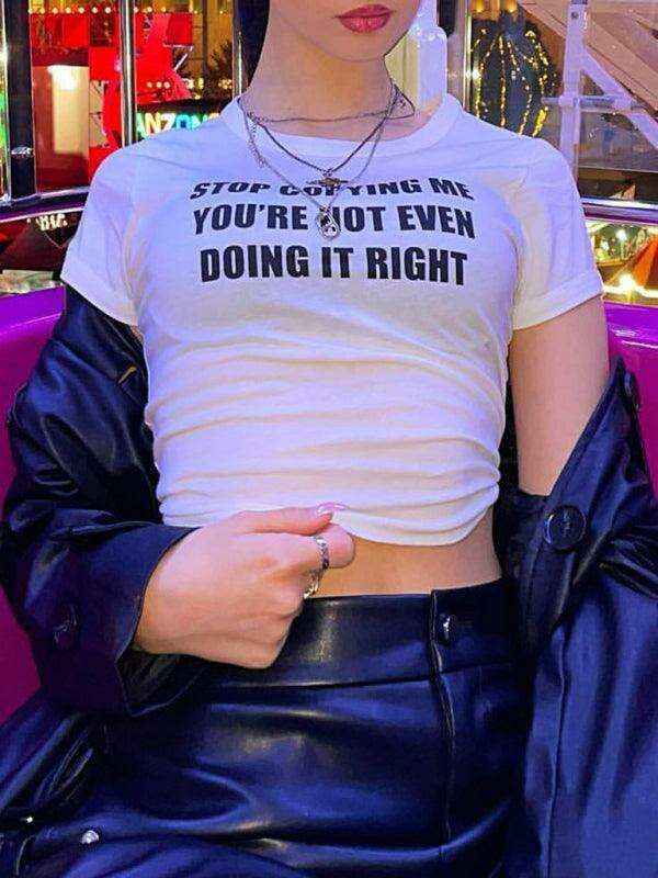 Trendy Y2K Women's Relaxed Letter Print Oversized Tee