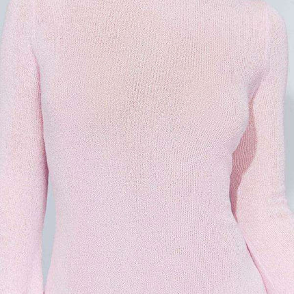 Bohemian-Inspired Backless Striped Knit Dress with Flowy Bell Sleeves for Women