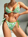 Floral Print Suspender Bikini Set - Women's Stylish Swimwear