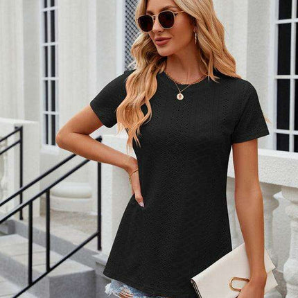 Sleek Slit Sleeve Women's Tee - Effortless Elegance for Any Occasion