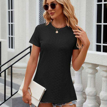 Sleek Slit Sleeve Women's Tee - Effortless Elegance for Any Occasion