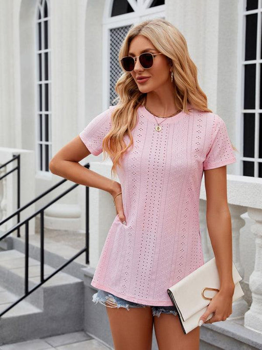 Sleek Slit Sleeve Women's Tee - Effortless Elegance for Any Occasion