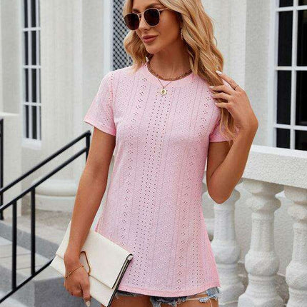 Sleek Slit Sleeve Women's Tee - Effortless Elegance for Any Occasion