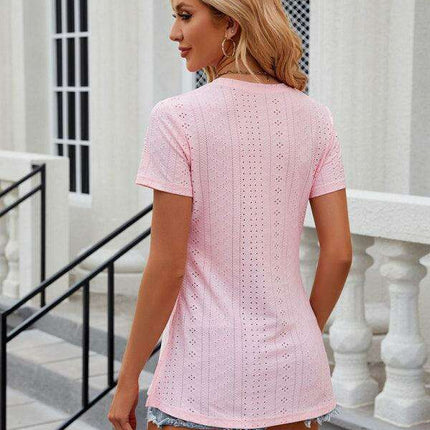 Sleek Slit Sleeve Women's Tee - Effortless Elegance for Any Occasion