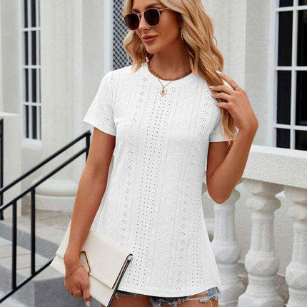 Sleek Slit Sleeve Women's Tee - Effortless Elegance for Any Occasion