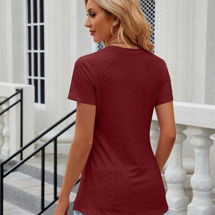 Sleek Slit Sleeve Women's Tee - Effortless Elegance for Any Occasion
