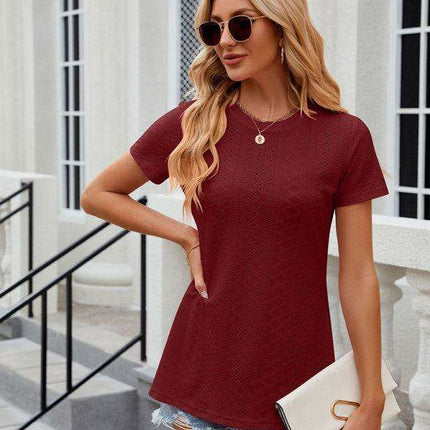 Sleek Slit Sleeve Women's Tee - Effortless Elegance for Any Occasion