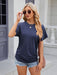 Pleated Solid Color Women's Loose Fit T-Shirt
