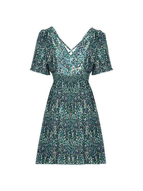 Vibrant Fish Scale Pattern Summer Dress - Essential Chic for Women