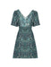 Colorful Fish Scale Print Summer Dress for Women