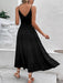 Elegant Black Suspender Midi Dress - Stylish Women's Apparel