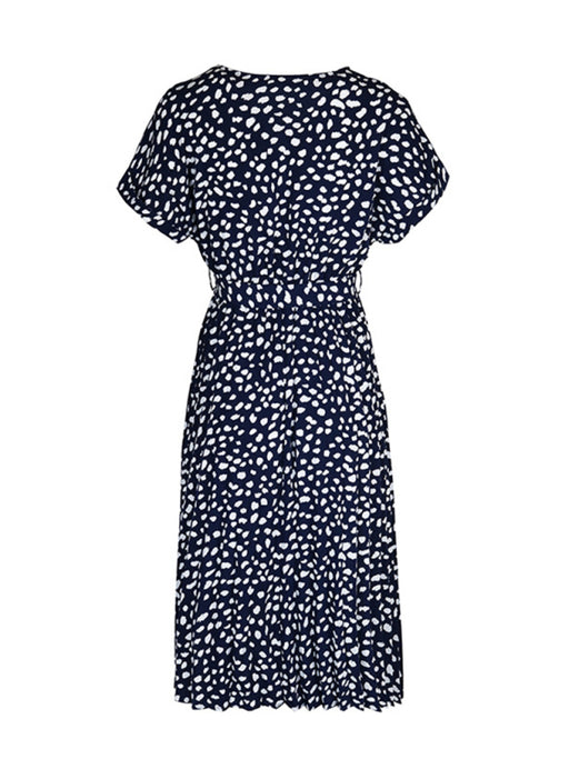Ladies new raglan short sleeve leopard print dress