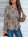 Elegant Botanical Print Women's Long Sleeve Blouse with a Flattering Fit