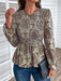 Elegant Floral Patterned Women's Long Sleeve Top with a Flattering Silhouette