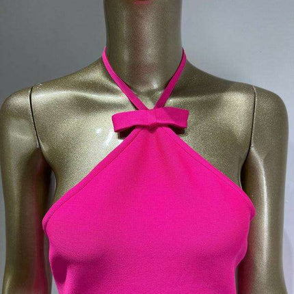 Allure Halter Neck Bodycon Dress with Open Back