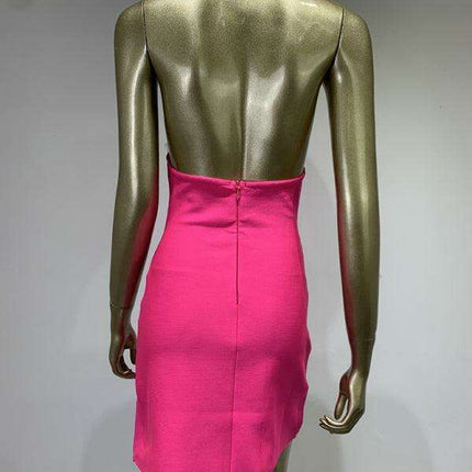 Allure Halter Neck Bodycon Dress with Open Back