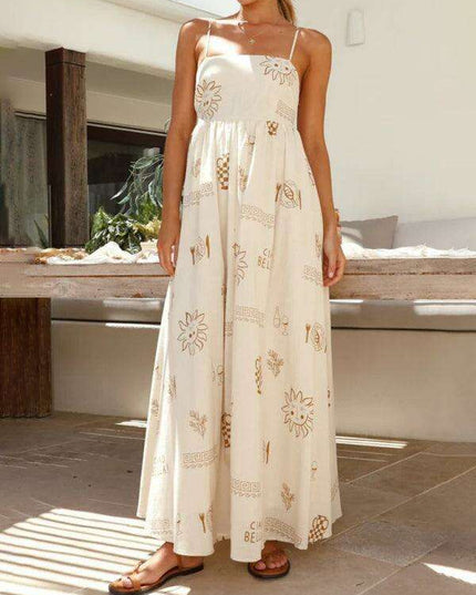 Vibrant Customizable Hollow Back Summer Suspender Dress - Trendy Women's Fashion Essential