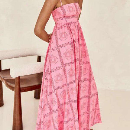 Vibrant Customizable Hollow Back Summer Suspender Dress - Trendy Women's Fashion Essential