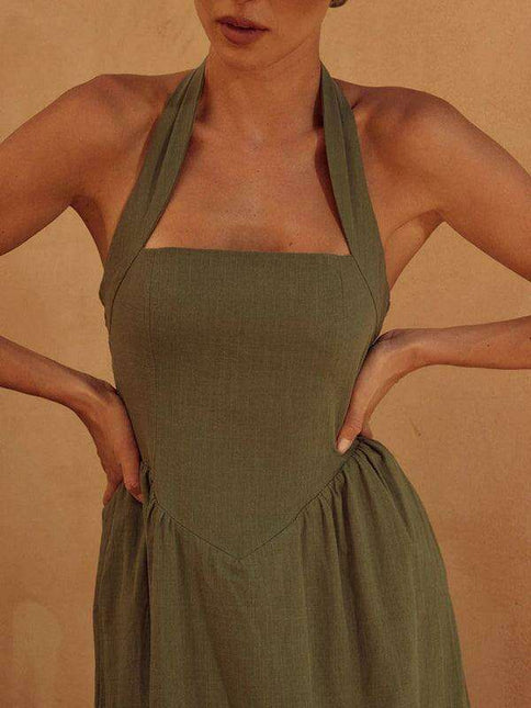 Elegant Backless Halter Neck Dress - Must-Have Summer Style for Women
