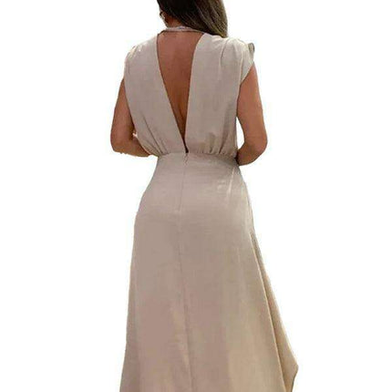 Sophisticated Layers: Women's Sleeveless Deep V-Neck Dress