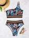 Boho Chic Vibrant One-Shoulder Split Triangle Bikini Set