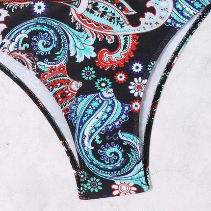 Boho Chic One-Shoulder Split Triangle Swimsuit Set