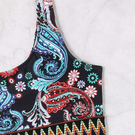 Boho Chic One-Shoulder Split Triangle Swimsuit Set