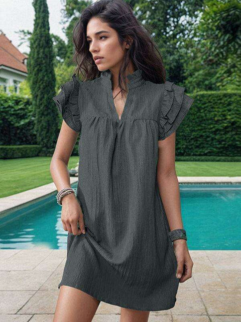 Elegant Stand-Up Collar Dress for Stylish Women