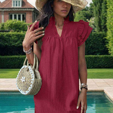 Elegant Stand-Up Collar Dress for Stylish Women