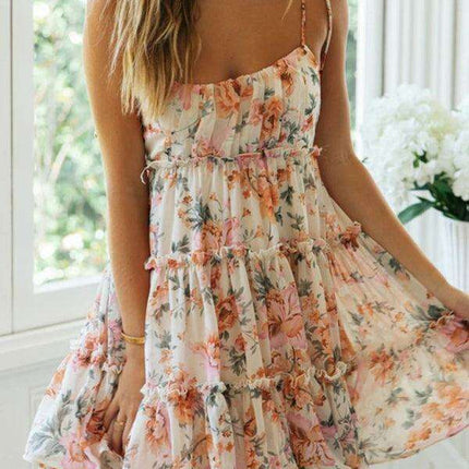 Vibrant Tropical Adventure Suspender Dress