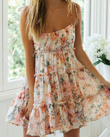 Vibrant Tropical Adventure Suspender Dress