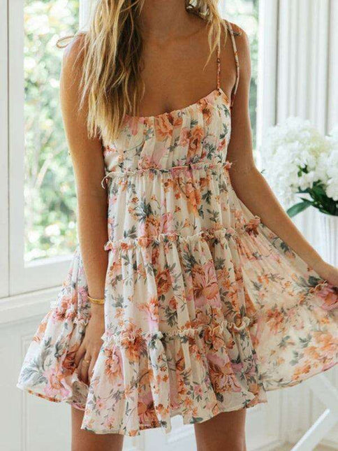 Vibrant Tropical Adventure Suspender Dress