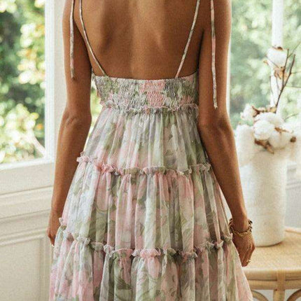 Vibrant Tropical Adventure Suspender Dress