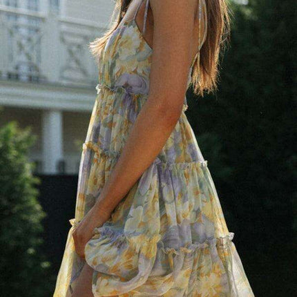 Vibrant Tropical Adventure Suspender Dress