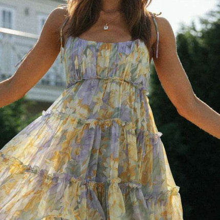 Vibrant Tropical Adventure Suspender Dress