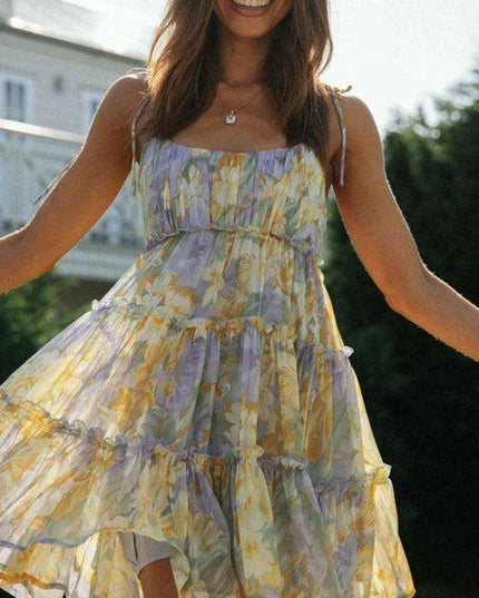 Vibrant Tropical Adventure Suspender Dress