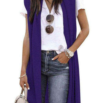 Colorful Knit Sleeveless Cardigan Vest for Chic Casual Style