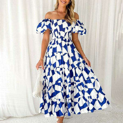 Floral Charm Boat Neck Dress - Chic Spring-Summer Essential