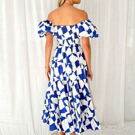 Floral Charm Boat Neck Dress - Chic Spring-Summer Essential