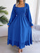 Colorful Ruffled Square Neck Skirt with Flare for Women, Perfect for Spring-Summer
