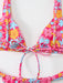 Floral Print Backless Bikini Set for Women