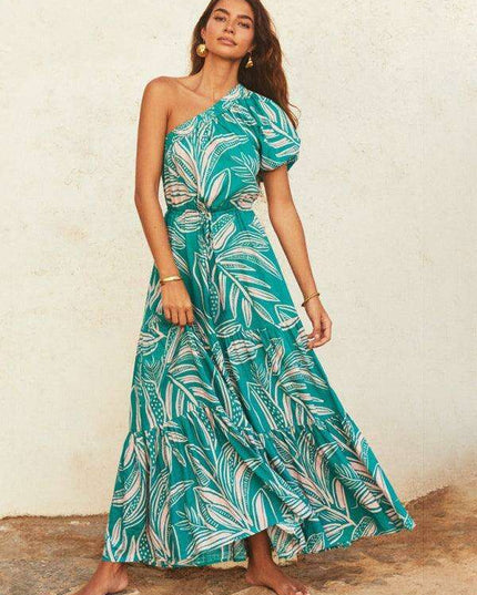 Bohemian Floral Off-Shoulder Maxi Dress - Stylish Holiday Ensemble