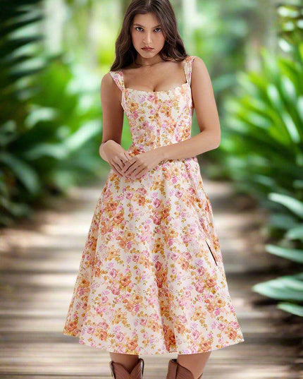 Bohemian Chic Floral Drape Dress: Effortless Style for Every Occasion