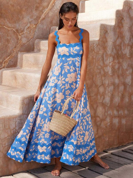 Bohemian Charm Suspender Maxi Dress for Women